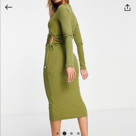 River Island Ruched Side MIDI Dress - Picture 2 of 3
